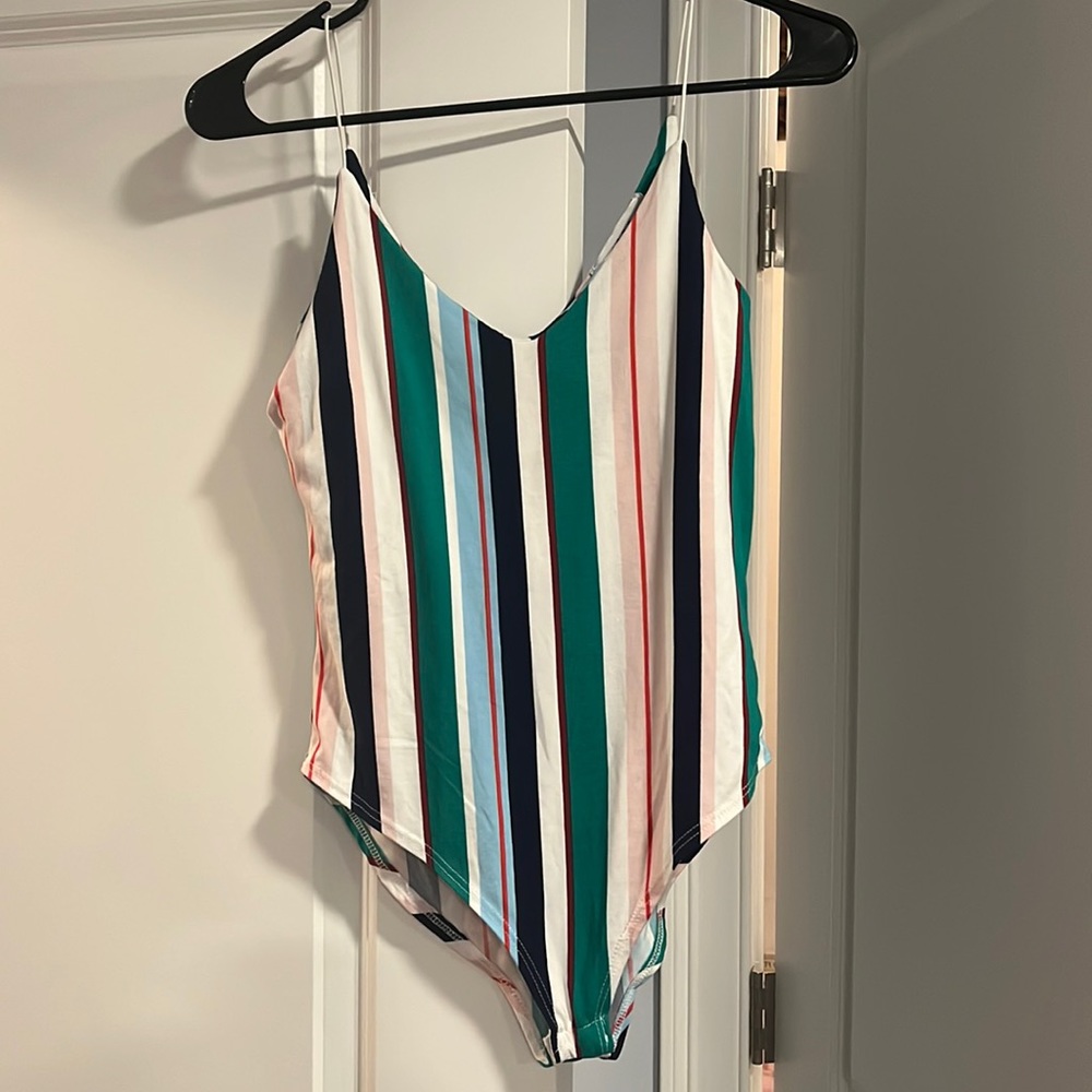 Striped bodysuit. Fits small and medium.